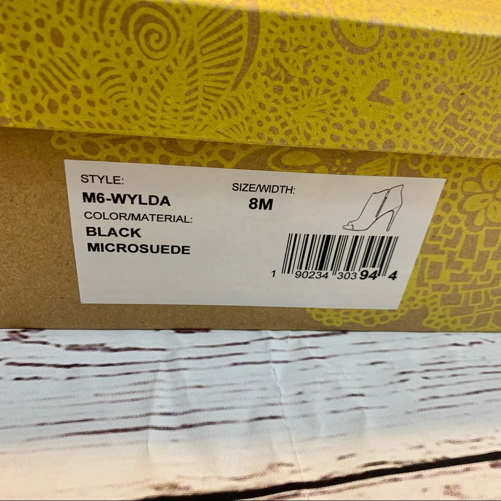 Mix No. 6 Wylda Peep Toe Bootie Side Zipper Size 8 Black - Picture 7 of 12